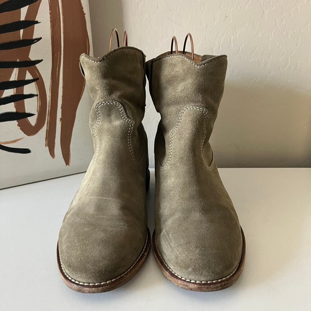 Isabel Marant Crisi Olive Green Suede Leather Ankle‎ Boots Women’s Size 37 - Picture 2 of 7